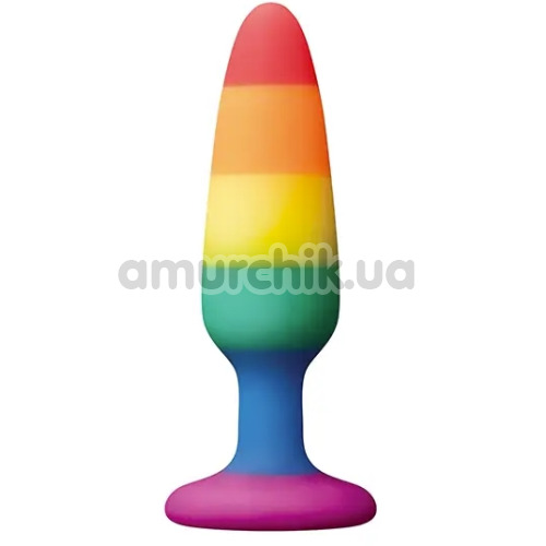 Анальная пробка Colourful Love Rainbow Anal Plug Small, радужная - Фото №1
