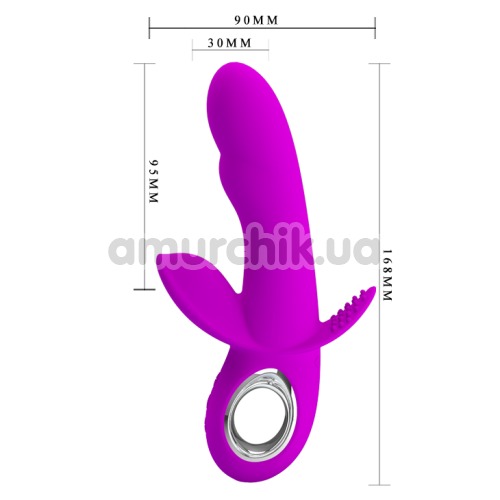 Анально-вагинально-клиторальный вибратор Pretty Love Humphrey, фиолетовый