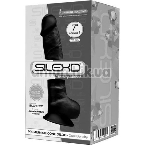 Фалоімітатор Silexd Premium Silicone Dildo Model 1 Size 7, чорний