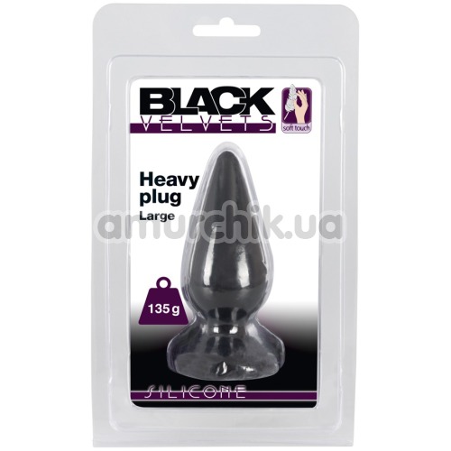 Анальная пробка Black Velvets Heavy Plug Large, черная