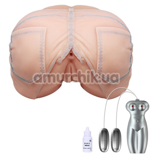 Искусственная вагина и анус с вибрацией Baile в шортах, телесная