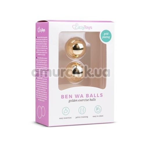 Вагінальні кульки Easy Toys Ben Wa Golden Exercise Balls 22 mm, золоті