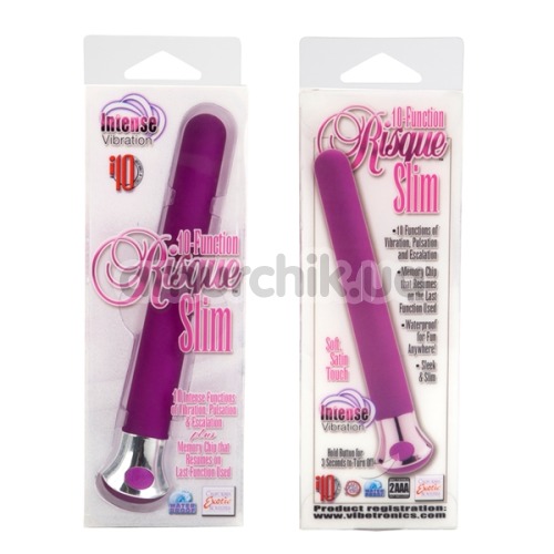 Вибратор 10-Function Risque Slim, фиолетовый