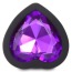 Анальная пробка с фиолетовым кристаллом Silicone Jewelled Butt Plug Heart Small, черная - Фото №4