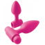 Набор анальных пробок с вибрацией Inya Rechargeable Vibes-O-Spades, розовый - Фото №0