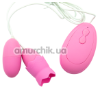 Вагінально-кліторальний вібратор Tongue Lick Mimi Toy NV-008A1, рожевий - Фото №1