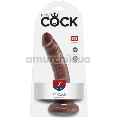 Фаллоимитатор King Cock, 19.9 см коричневый