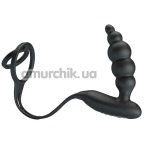 Виброкольцо с анальным стимулятором Pretty Love Vibration Penis Sleeve III, черное - Фото №1
