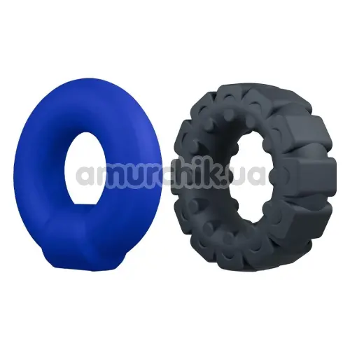 Набор из 2 эрекционных колец Performance Plus Engage 2-Ring Set, черно-синий