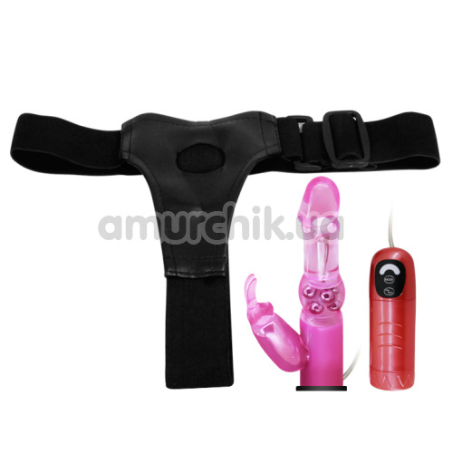 Cтрапон з вібрацією і ротацією Ultra Harness Sensual Comfort 022038, рожевий