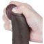 Фалоімітатор Sliding-Skin Dual Layer Dong 7.5 з маленькою мошонкою, коричневий - Фото №12
