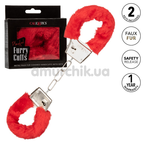 Наручники Playful Furry Cuffs, красные