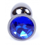 Анальная пробка с синим кристаллом Exclusivity Jewellery Dark Silver Plug, серебряная - Фото №5