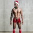 Костюм новогодний JSY Sexy Lingerie SO3676 красно-белый: трусы + галстук + шапка + гетры - Фото №4