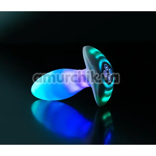Анальная пробка с вибрацией и подсветкой Illumination The Plug, белая