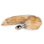 Анальная пробка с лисьим хвостиком Easy Toys Fox Tail Plug S, серебряная - Фото №1