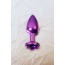 Анальная пробка с фиолетовым кристаллом Toyfa Metal 717007-44, фиолетовая - Фото №9