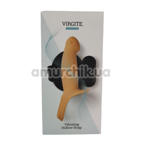 Полый страпон с вибрацией Virgite H3 S, телесный