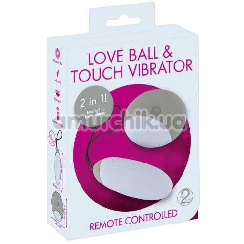 Виброяйцо + пульт-вибратор 2 in 1 Love Ball & Touch Vibrator, голубое