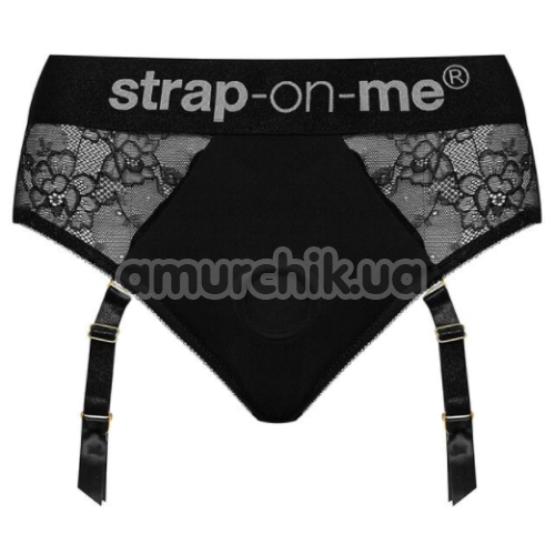 Трусики для страпона с подвязками Strap-On-Me Diva Harness, черные - Фото №1