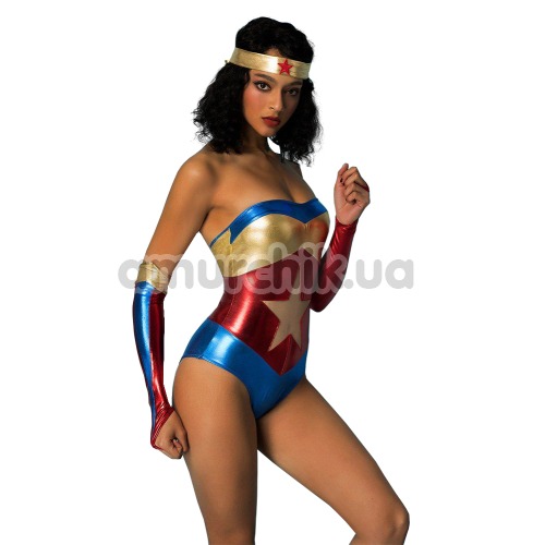 Костюм Чудо-Женщины JSY Sexy Lingerie Wonder Woman: боди + перчатки + украшение для головы