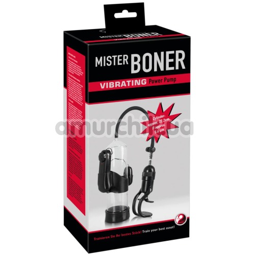 Вакуумная помпа с вибрацией Mister Boner Vibrating Power Pump, чёрная