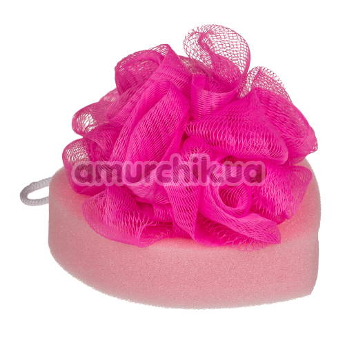 Мочалка Bath Sponge Heart, розовая