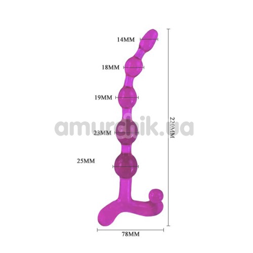Анальний стимулятор Bendy Twist 22.5 см, фіолетовий