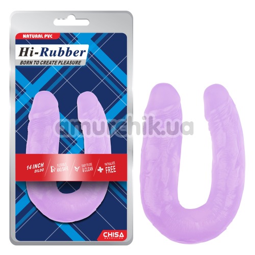 Двухконечный фаллоимитатор Hi-Rubber Born To Create Pleasure 14 Inch, фиолетовый