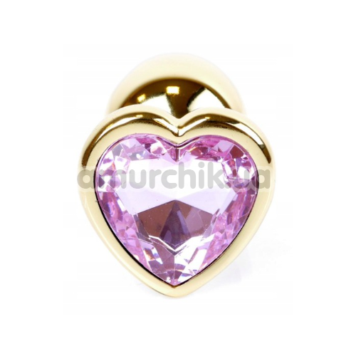 Анальная пробка с розовым кристаллом Exclusivity Jewellery Gold Heart Plug, золотая