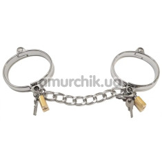 Наручники DS Fetish Metal Handcuffs With Locks, серебряные - Фото №1