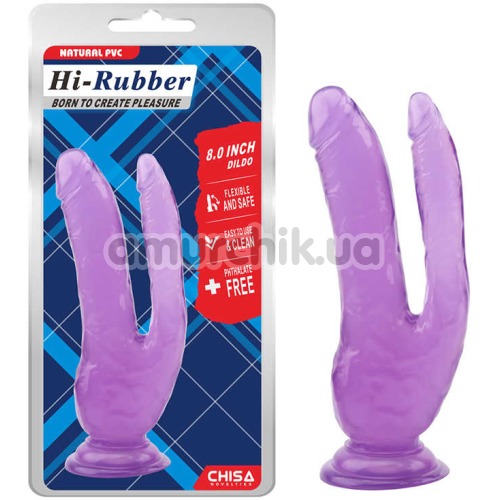 Двойной фаллоимитатор Hi-Rubber Born To Create Pleasure 8, фиолетовый