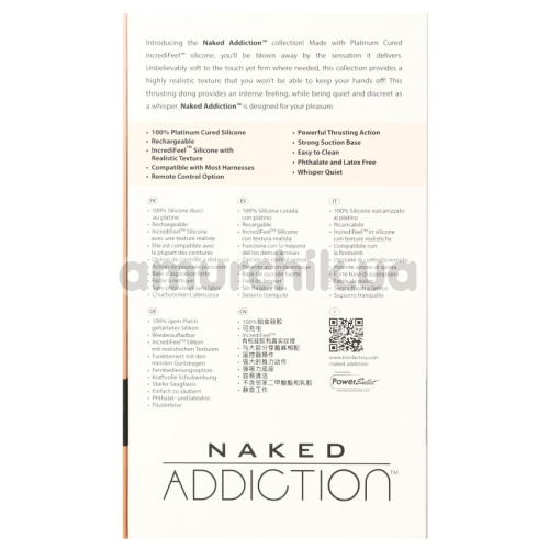 Вибратор с толчками Addiction Naked Thrusting Dong 6.5, телесный