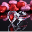 Анальная пробка с красным кристаллом Adam & Eve Red Heart Gem Glass Plug Medium, прозрачная - Фото №6