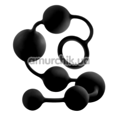 Анальные шарики Anal Adventures Platinum Large Anal Beads, черные - Фото №1