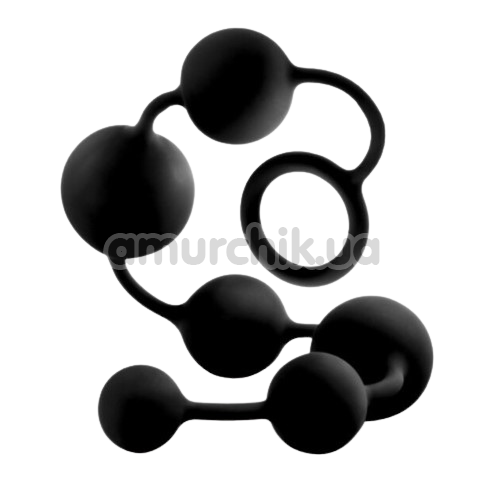 Анальные шарики Anal Adventures Platinum Large Anal Beads, черные - Фото №1