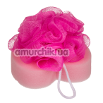 Мочалка Bath Sponge Heart, рожева - Фото №1