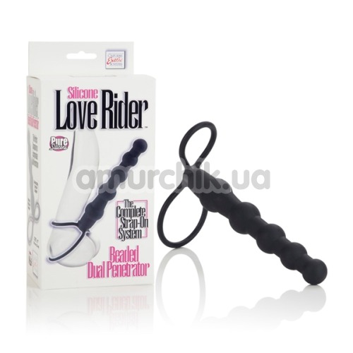 Анальная насадка Love Rider Beaded Dual Penetrator, черная