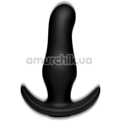Анальная пробка с толчками ThumpIt Curved Thumping Anal Plug, черная