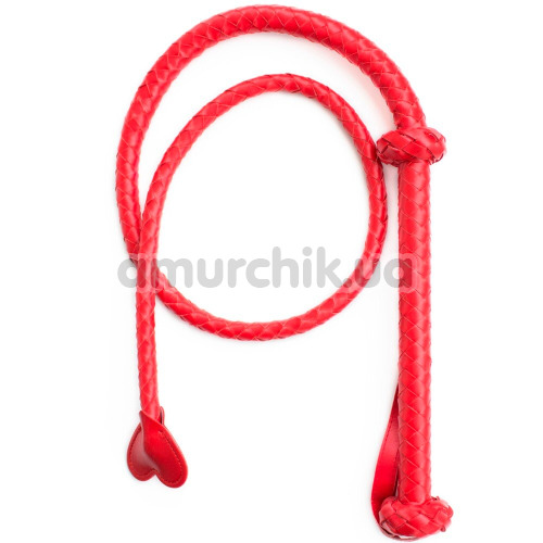 Батіг DS Fetish Whip Long з наконечником - серцем, червоний - Фото №1