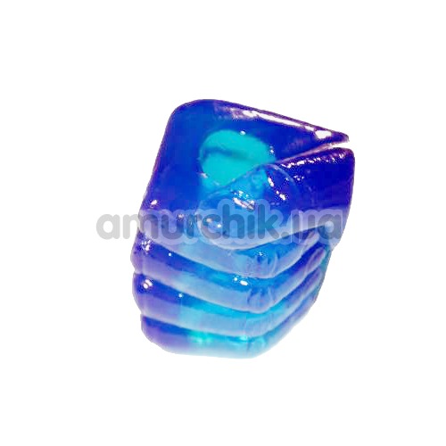 Эрекционное кольцо Hand Shaped Cock Ring, голубое - Фото №1
