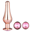 Набір з 3 анальних пробок з рожевим кристалом Gleaming Love Pleasure Plug Set, рожевий - Фото №2
