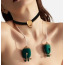 Зажимы на соски с ошейником Qingnan No.2 Vibrating Nipple Clamps And Choker Set, зелёные - Фото №4