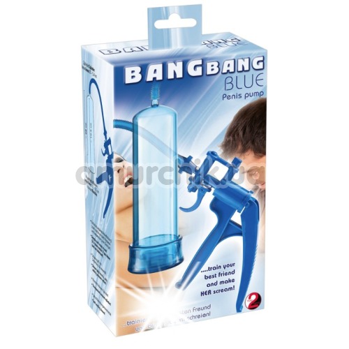 Вакуумная помпа Bang Bang Penis Pump, синяя