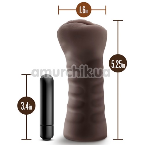 Штучна вагіна з вібрацією Hot Chocolate Alexis, коричнева