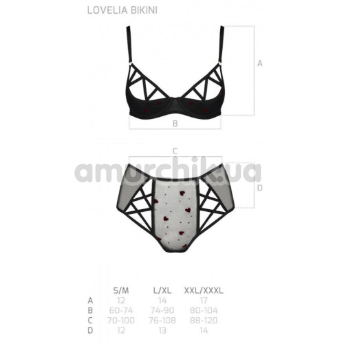 Комплект Passion Free Your Senses Lovelia Bikini, черный: бюстгальтер + трусики