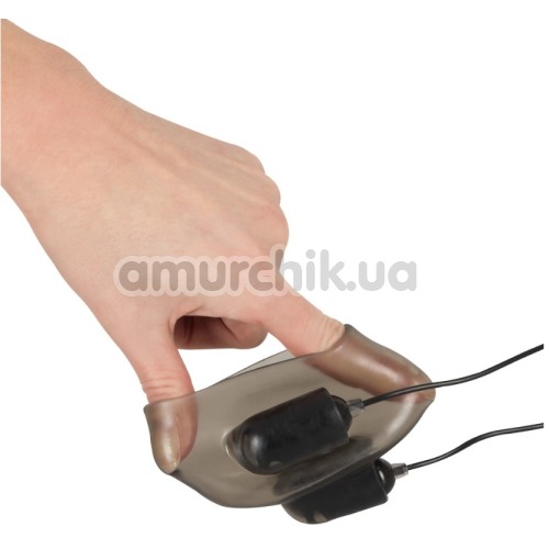 Насадка на мошонку с вибрацией Stimulation Ball Sleeve With Vibration, черная