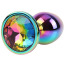 Анальная пробка с радужным кристаллом Matrix Mont Rainbow Gem Metal Plug S, радужная - Фото №0