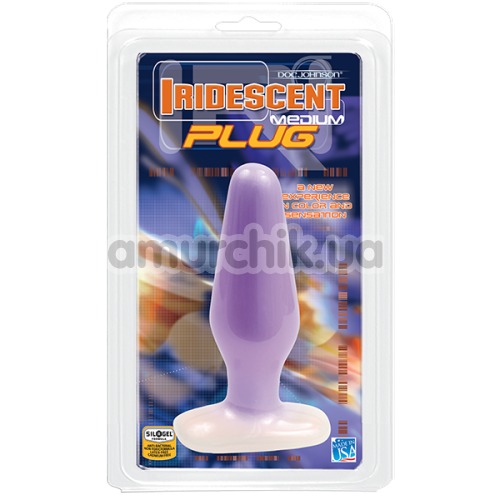 Анальная пробка Iridescent plug средняя, фиолетовая