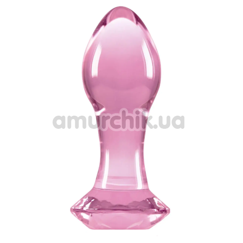 Анальна пробка Crystal Glass Gem, рожева - Фото №1